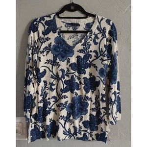 talbots tops sweaters ladies size S ,floral,cotton  ,Spandex.
